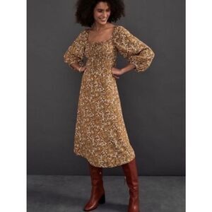 NEW FAITHFULL THE BRAND Womens 4 El Paso Sable Paisley Print Midi Dress